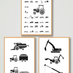 Plakatsæt: Industrimaskiner(sort/hvid)